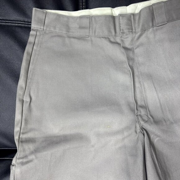 Dickies Men's Work Shorts Gray Regular Fit Flat Front Slash Pockets Waistband 36 - Picture 5 of 16